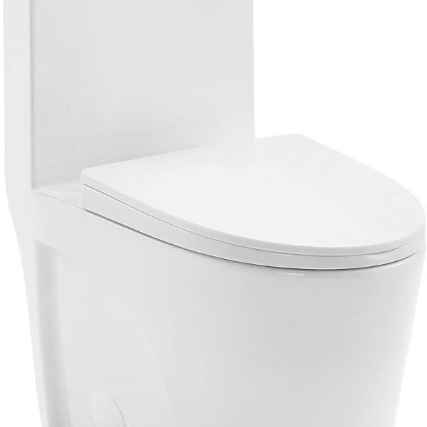 Swiss Madison SM-1T254 St. Tropez One Piece Toilet Dual Tornado Flush 0.8/1.28 GPF with Soft Closing Seat, Comfort Height